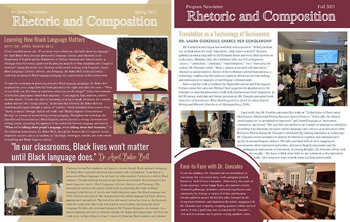 Spring 2022 Fall 2021 newsletter images
